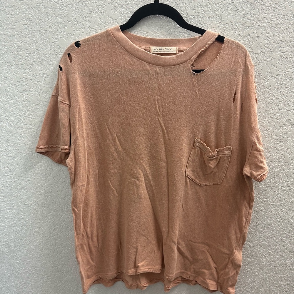 Free people we the free distressed lucky tshirt